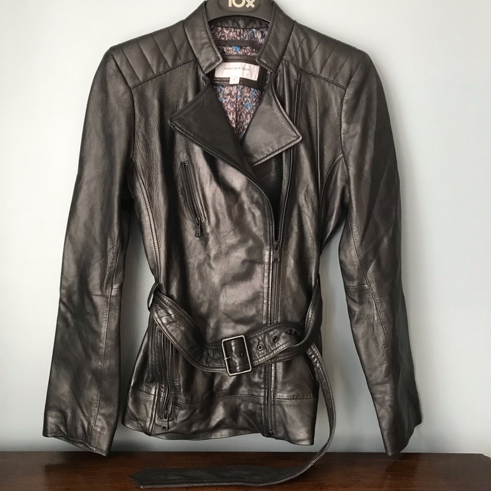 Real black leather jacket